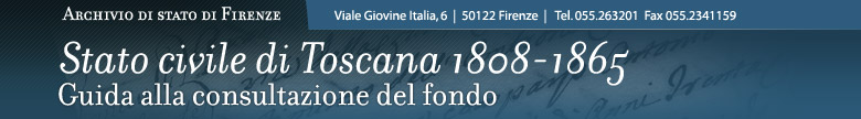 Stato civile di Toscana 1808-1865 - Archivio di Stato di Firenze